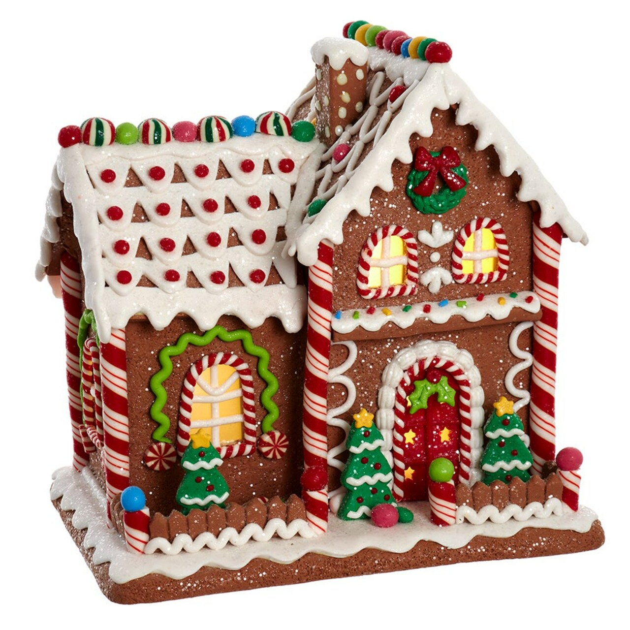 KSA 9" Battery Operated LED Gingerbread House Christmas Tabletop Decoration